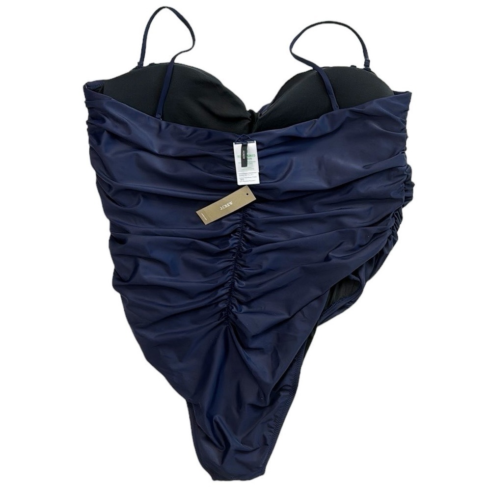 J. Crew Ruched Sweetheart One Piece Swimsuit Women's Plus 22 Navy Blue New BF176 - Picture 3 of 14